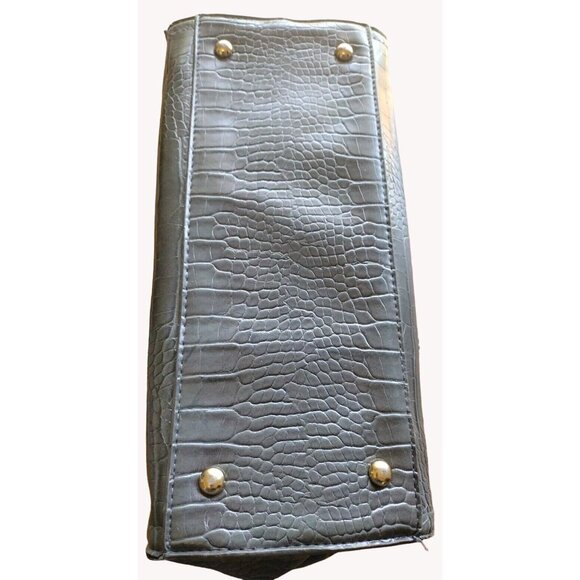 Bebe Handbag Satchel Gray Fringe Textured Braided Handle Gray - Picture 8 of 16